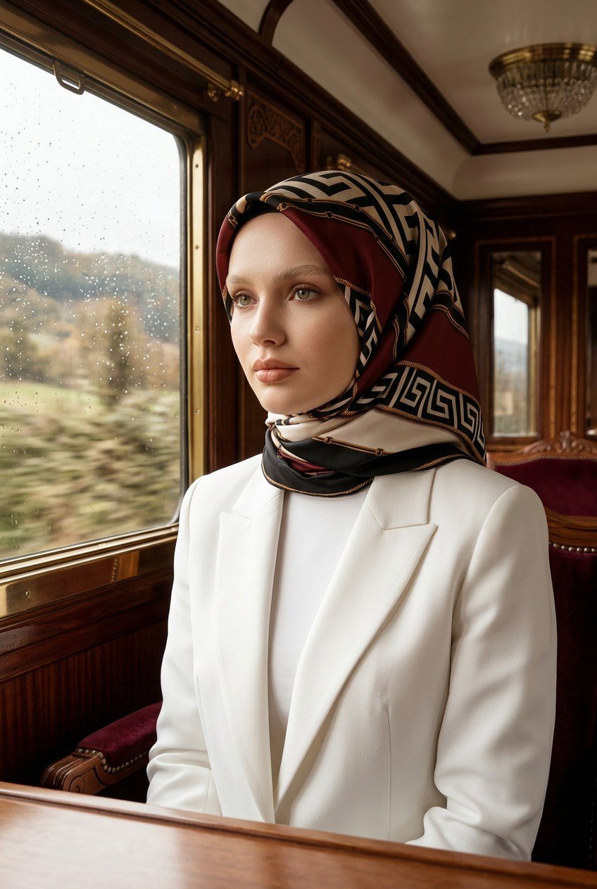 %100 Twill İpek Labirent Ve Geometrik Desenli Siyah - Bordo Renkli 90x90 Eşarp Dikim Şekli : El Dikişi