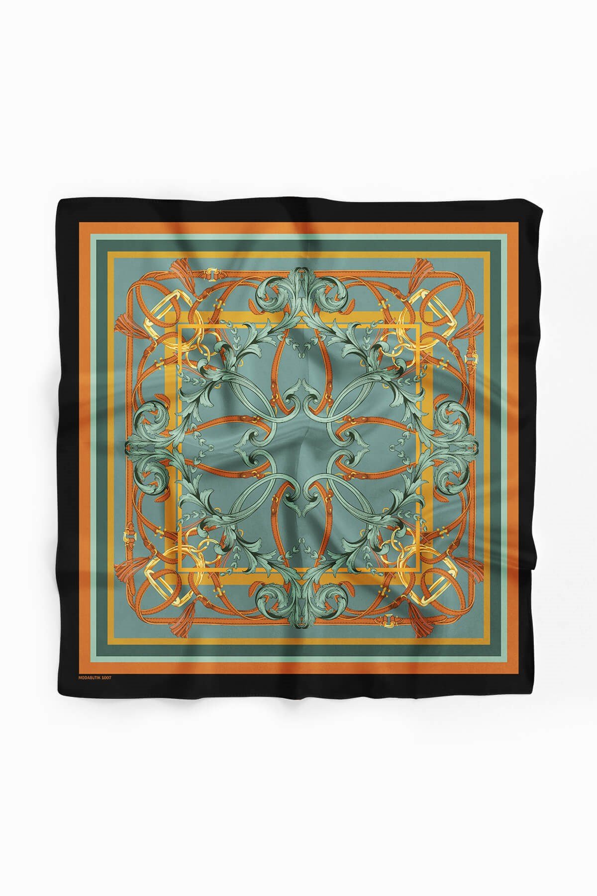 Violla Z12 Kadın Turuncu Hardal Sarısı İron Desenli 50x50 Bandana HYL DG01007-22