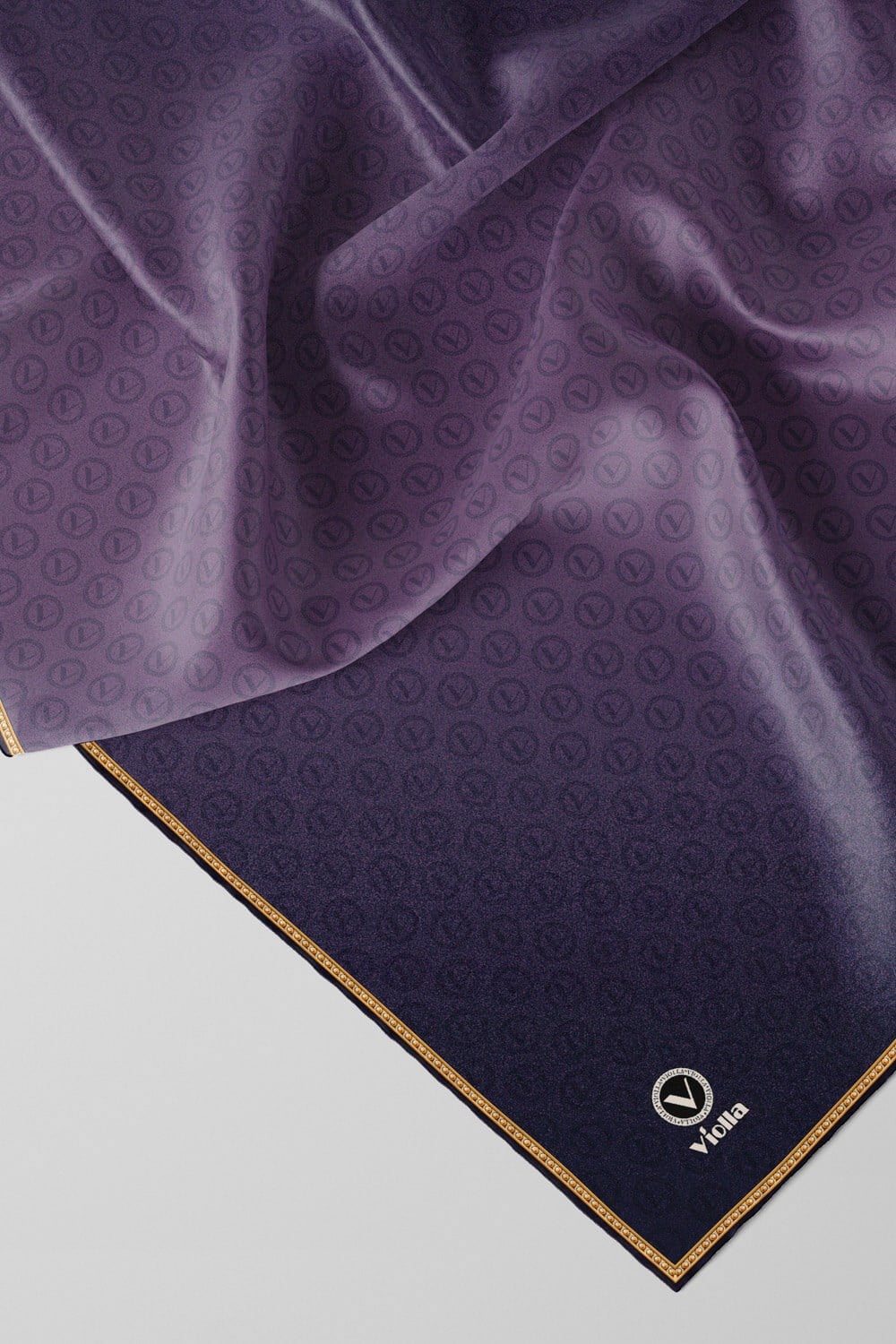 Twill Degradeli Mor Renkli 90x90 Eşarp (İpek İçermez)