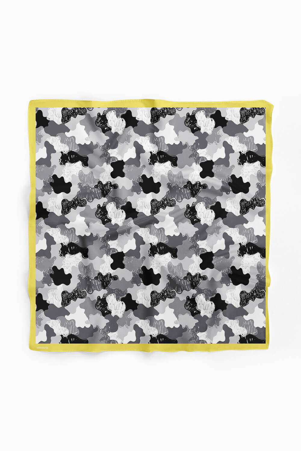D98 Kadın Egzotik Desenli Bandana 50x50 Gri DG0255-22