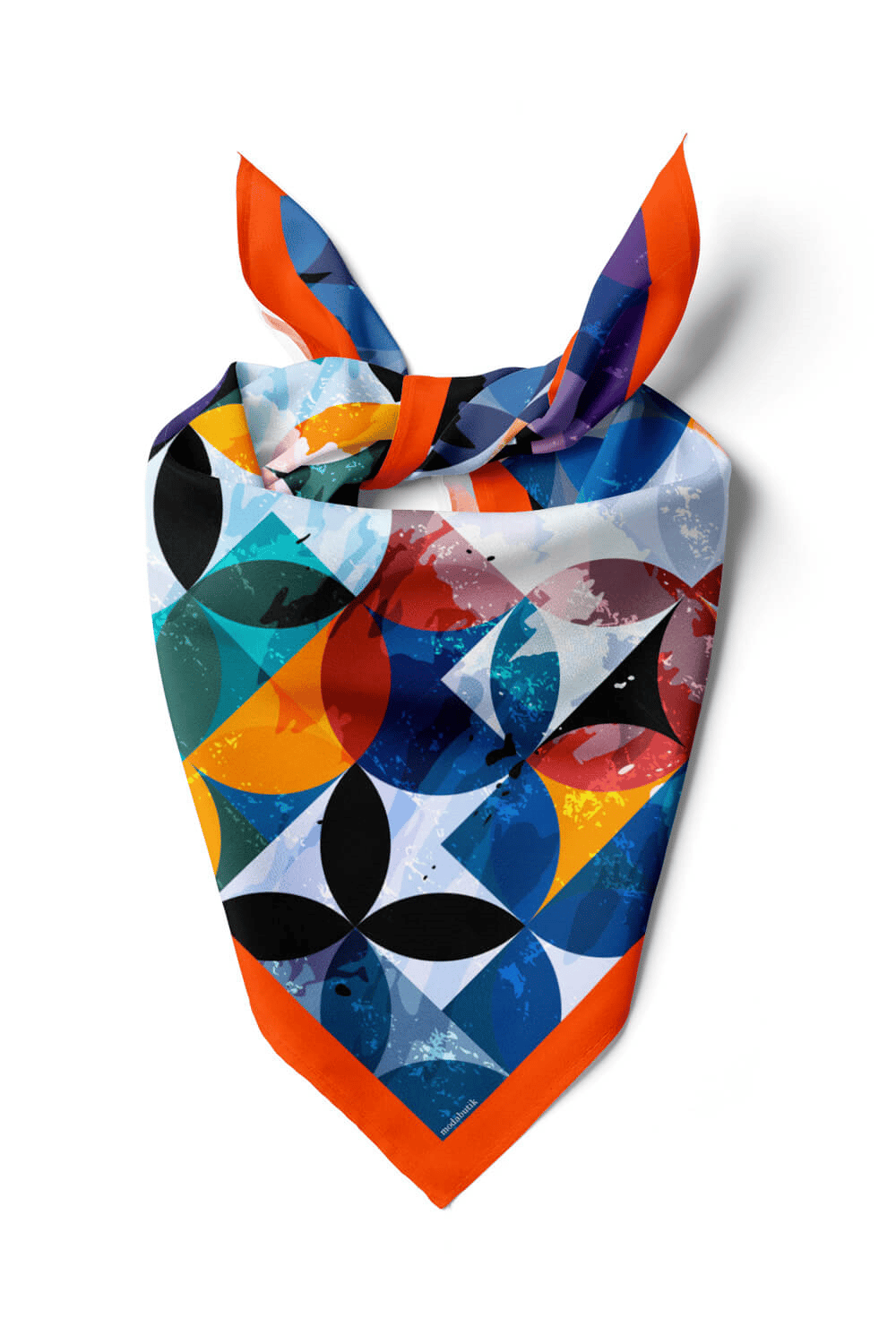 C80 Kadın Yuvarlak Desenli Bandana 50x50 DG0414-22