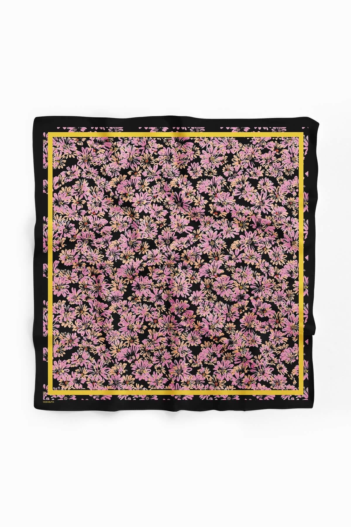 Violla G27 Kadın Pembe Çiçek Desenli 50x50 Bandana HYL DG01392-22