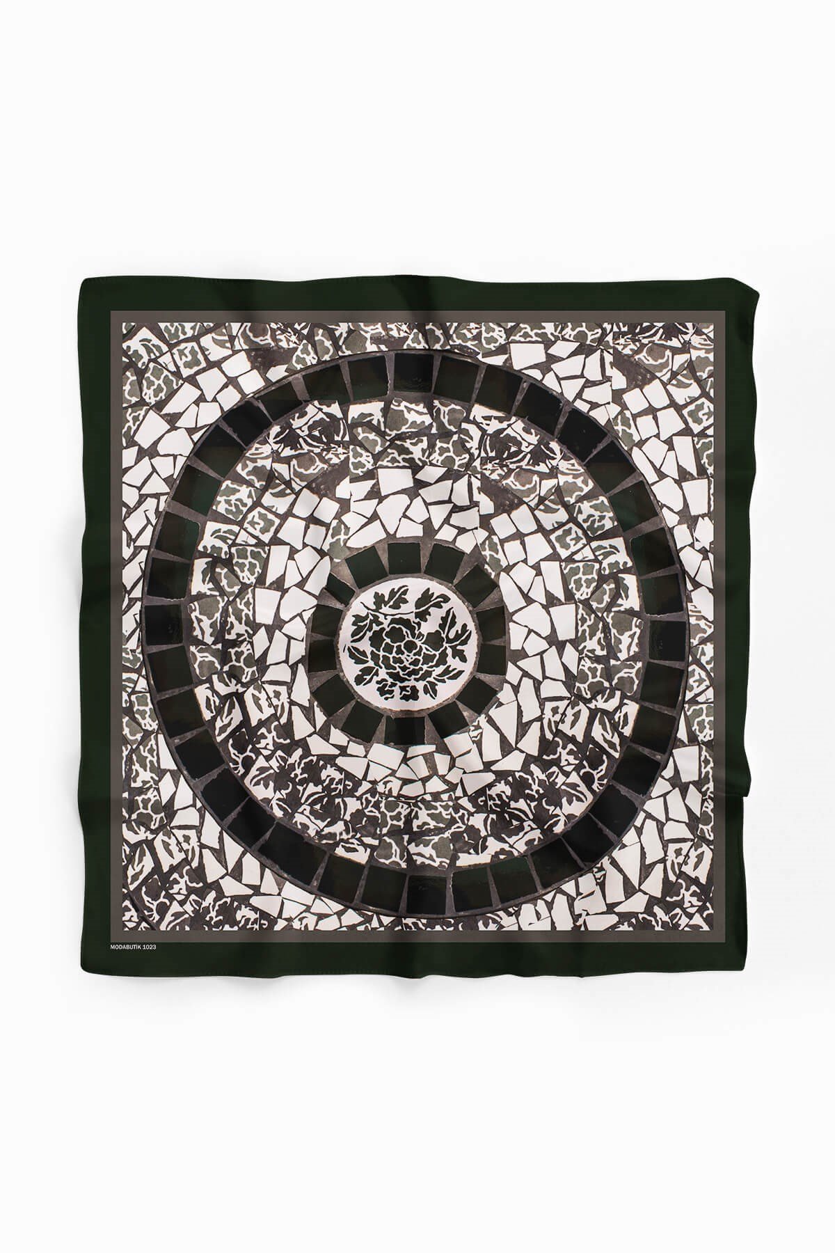 Violla Y84 Kadın Kahverengi Sarmal Desenli 50x50 Bandana DG01023-22