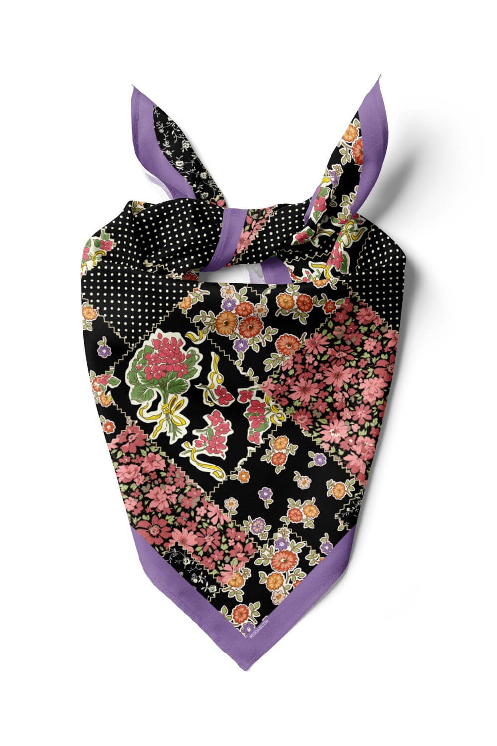 Violla A47 Kadın Patchwork Desenli Bandana 50x50 DG0114-22