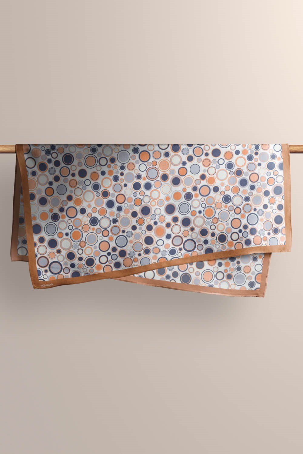 Violla D111 Kadın Halka Desenli Bandana 50x50 Mavi Turuncu Gri DG0486-22