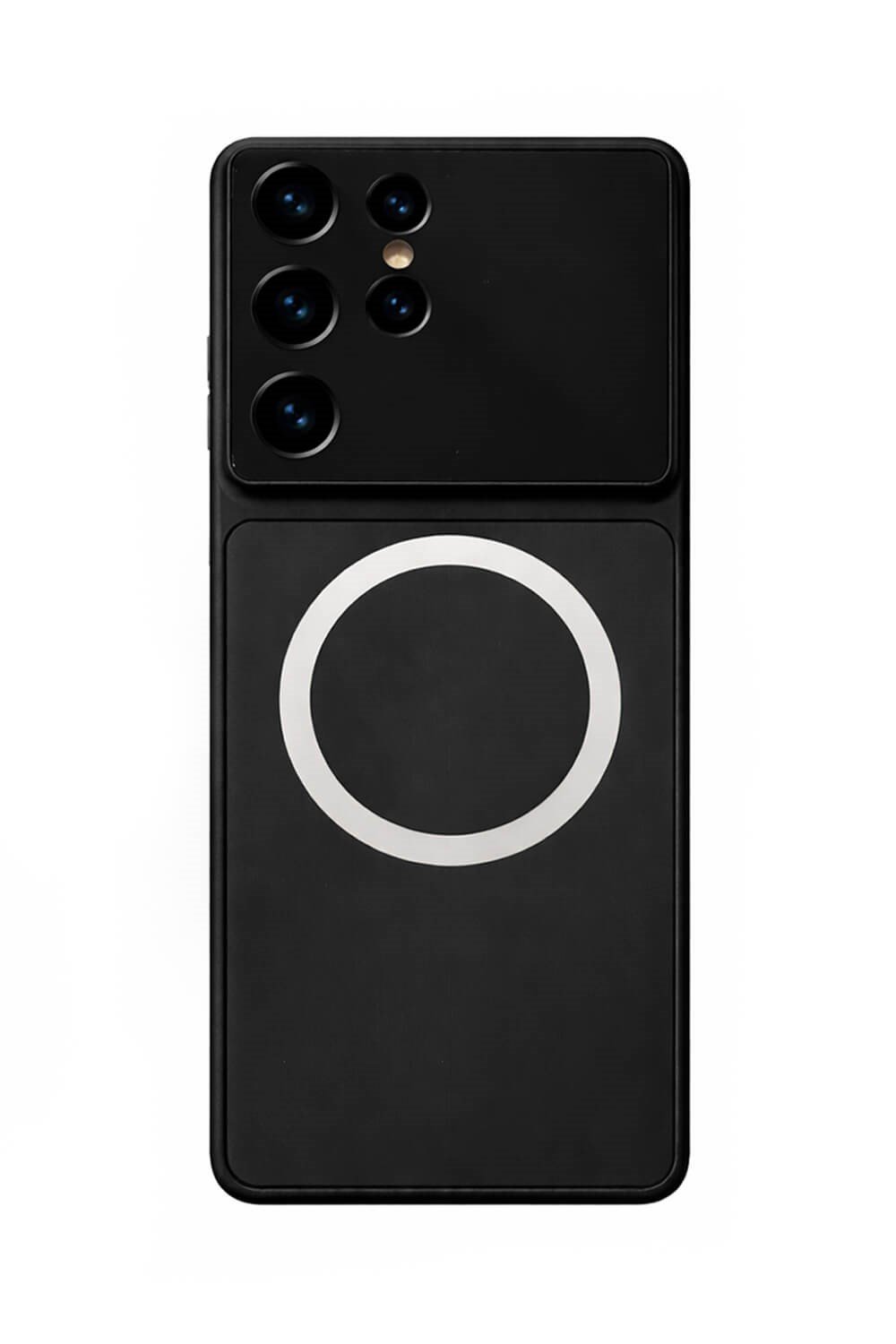 Samsung Galaxy S23 Ultra Uyumlu Kamera Korumalı Magsafe Wireless Şarj Özellikli Full Glass Arka Kapak