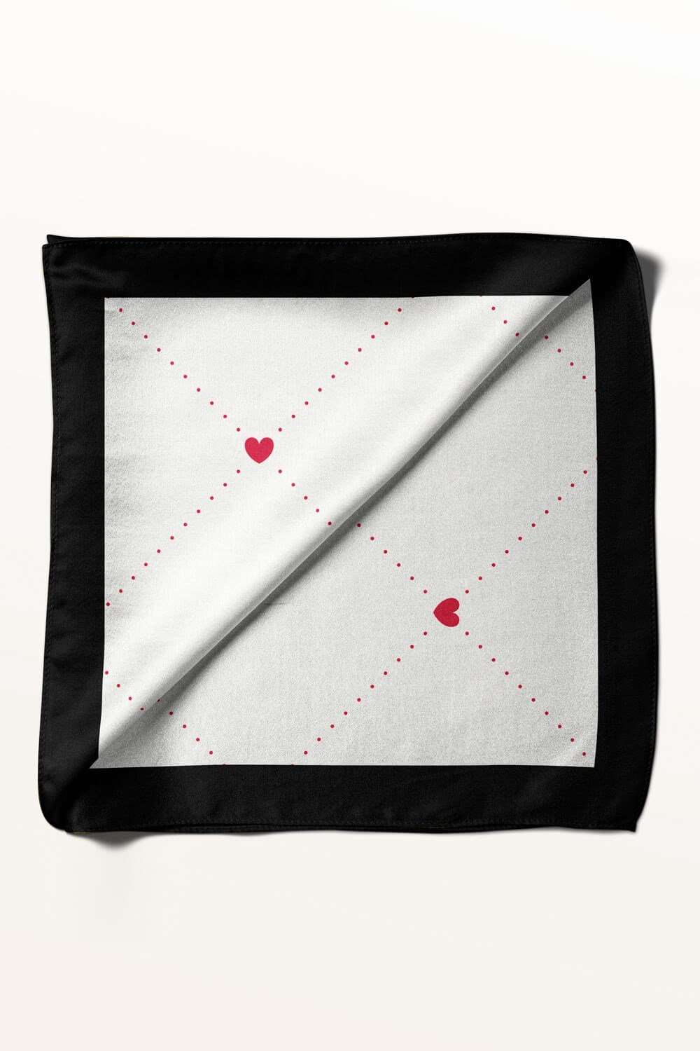 Violla A50 Kadın Kare Kalp Desenli Bandana 50x50 DG0268-22