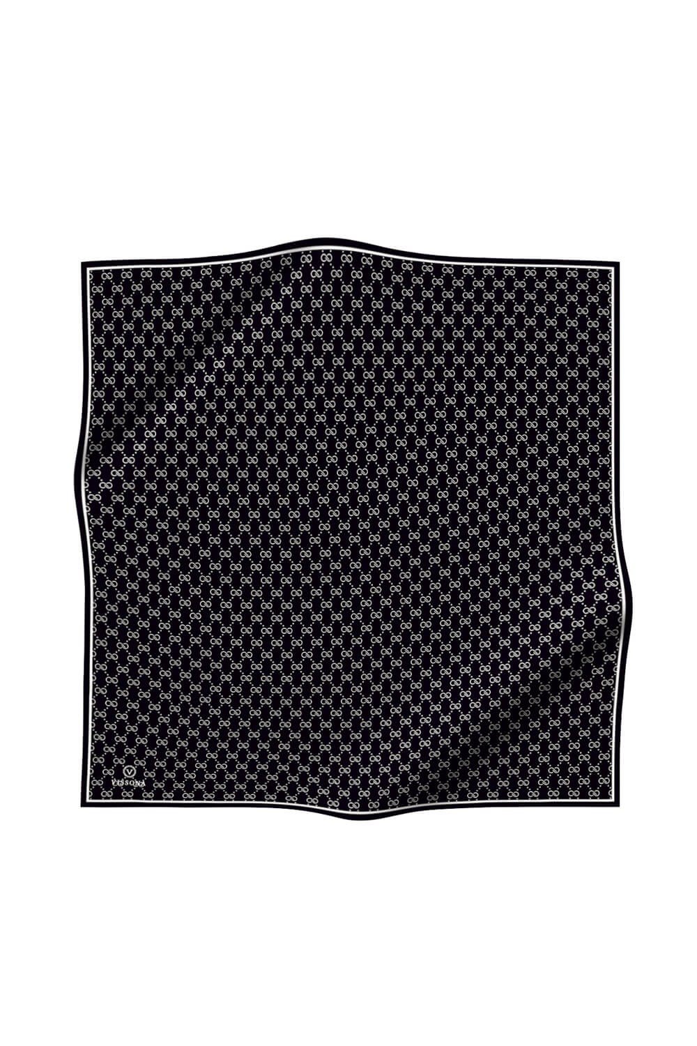 %57 İPEK %43 VİSKON Twill İpek Leopar Desenli Siyah - Beyaz Renkli 90x90 Eşarp Dikim Şekli : El Dikişi