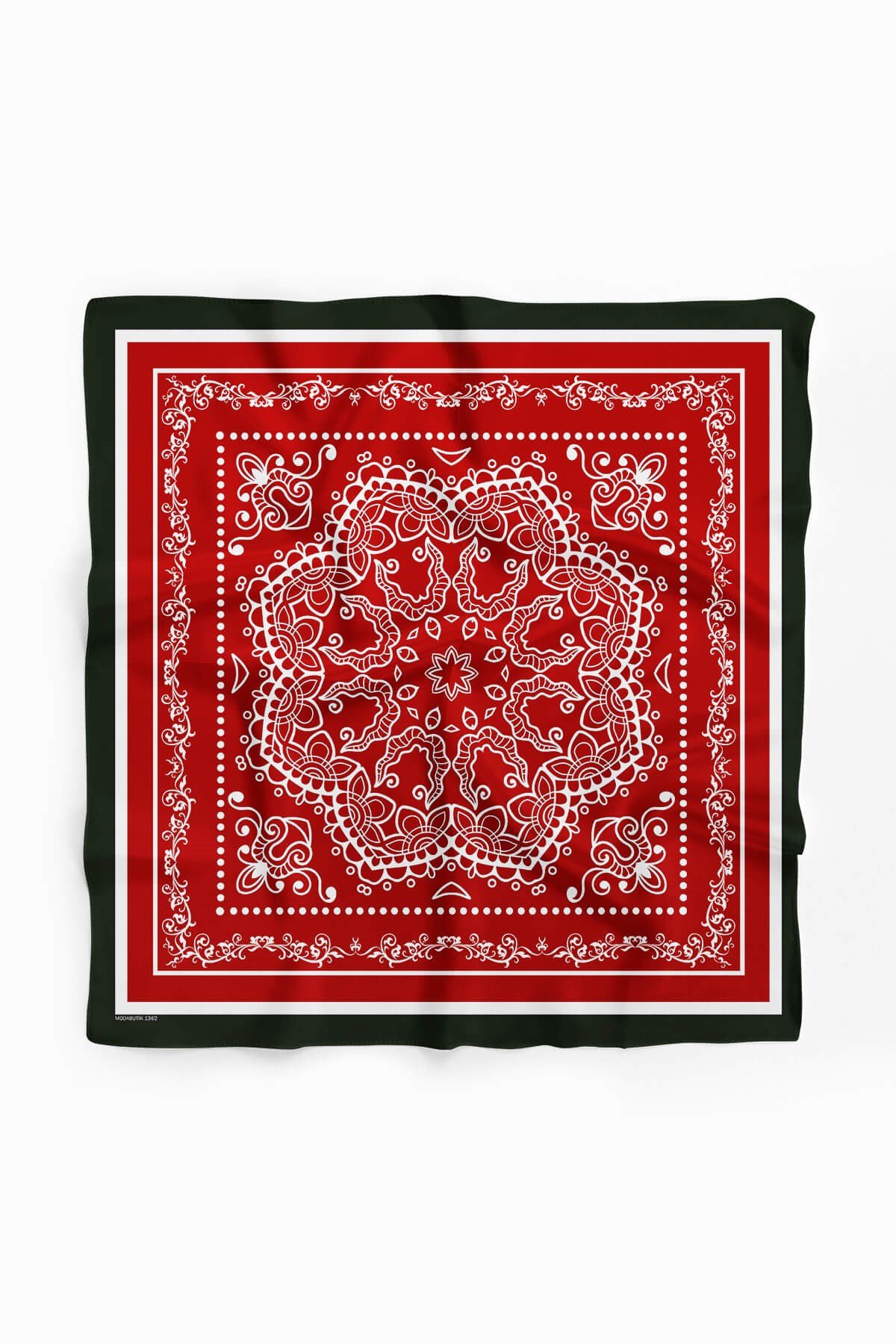 Violla Kadın Kırmızı Şal Desenli 50x50 Bandana HYL DG01362-22