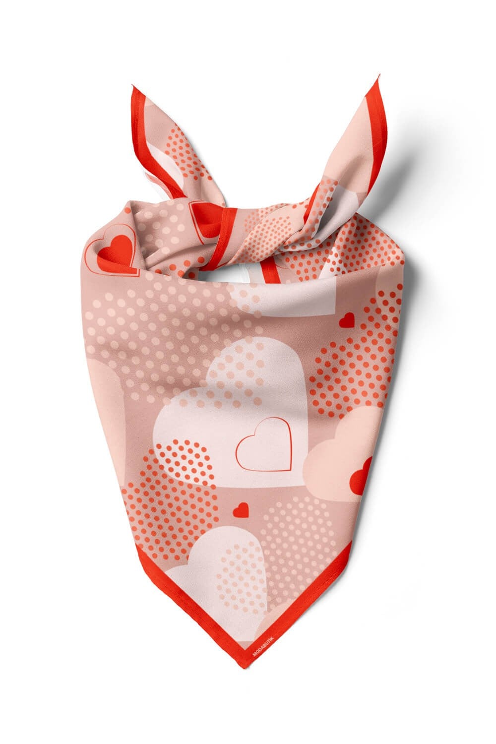 Violla Z20 Kadın Kalp Desenli Bandana 50x50 Pembe DG0266-22