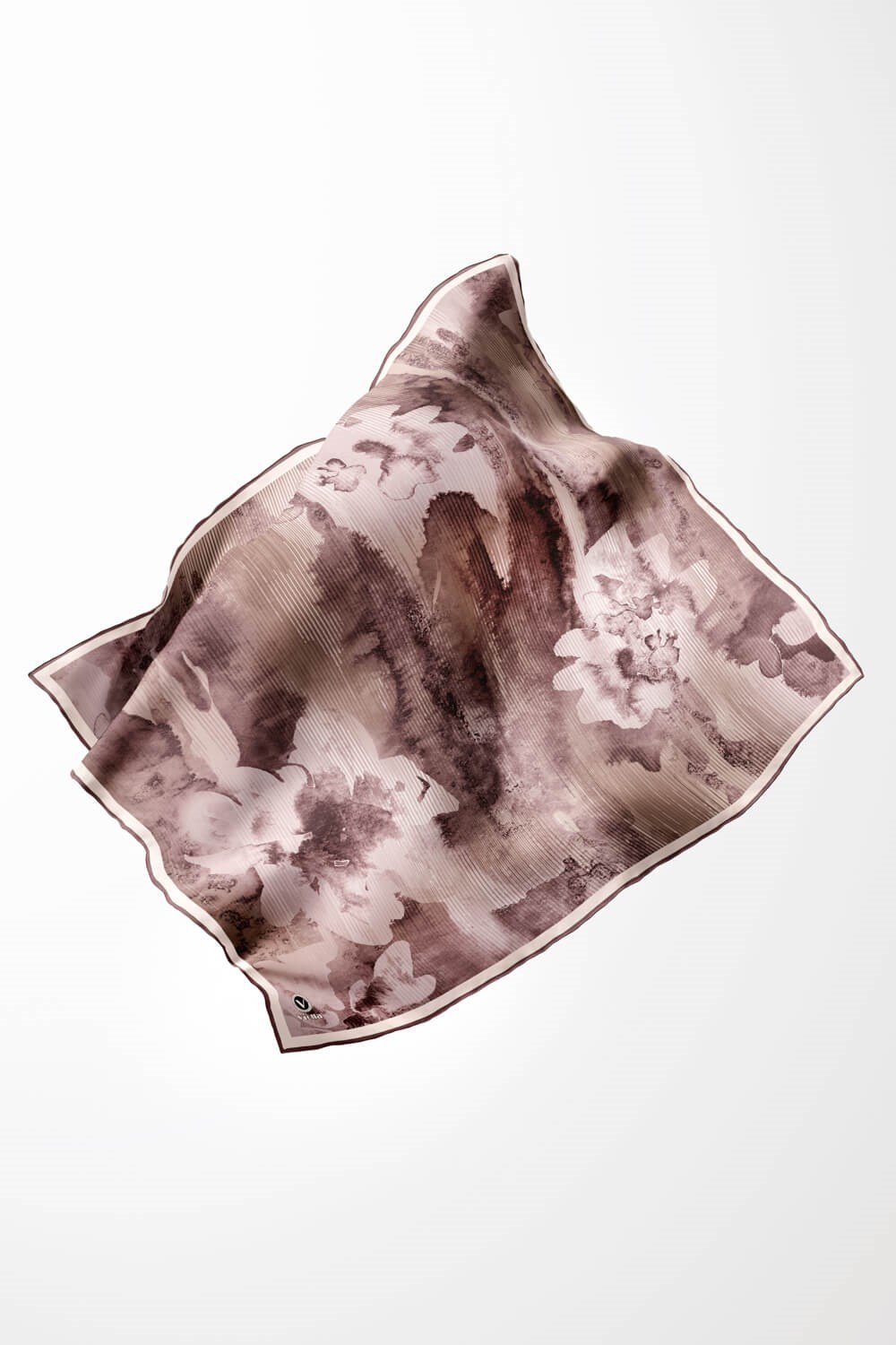 Twill Batik Desenli Gül Kurusu Renkli 90x90 Eşarp (İpek İçermez) Dikim Şekli : El Dikişi