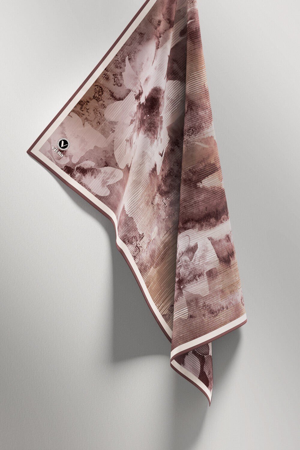 Twill Batik Desenli Gül Kurusu Renkli 90x90 Eşarp (İpek İçermez) Dikim Şekli : El Dikişi