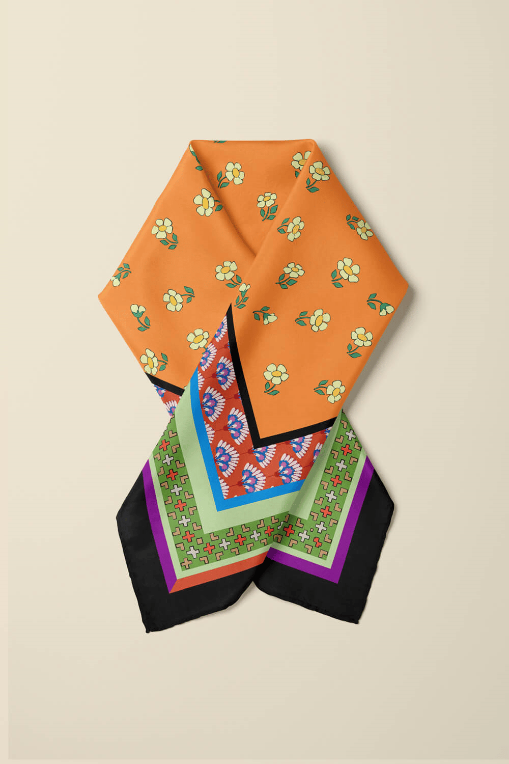 B10 RETRO ÇITIR ÇİÇEKLİ BANDANA DG12423