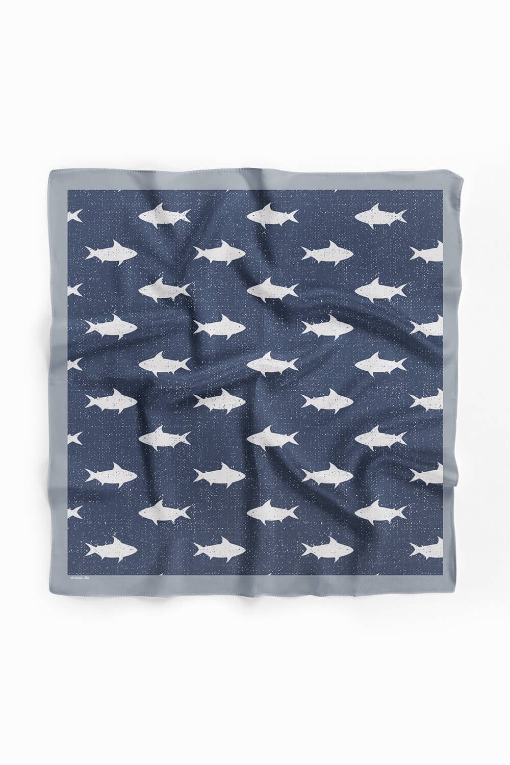 Violla Y59 Kadın Shark  Desenli Bandana 50x50 Mavi DG0134-22