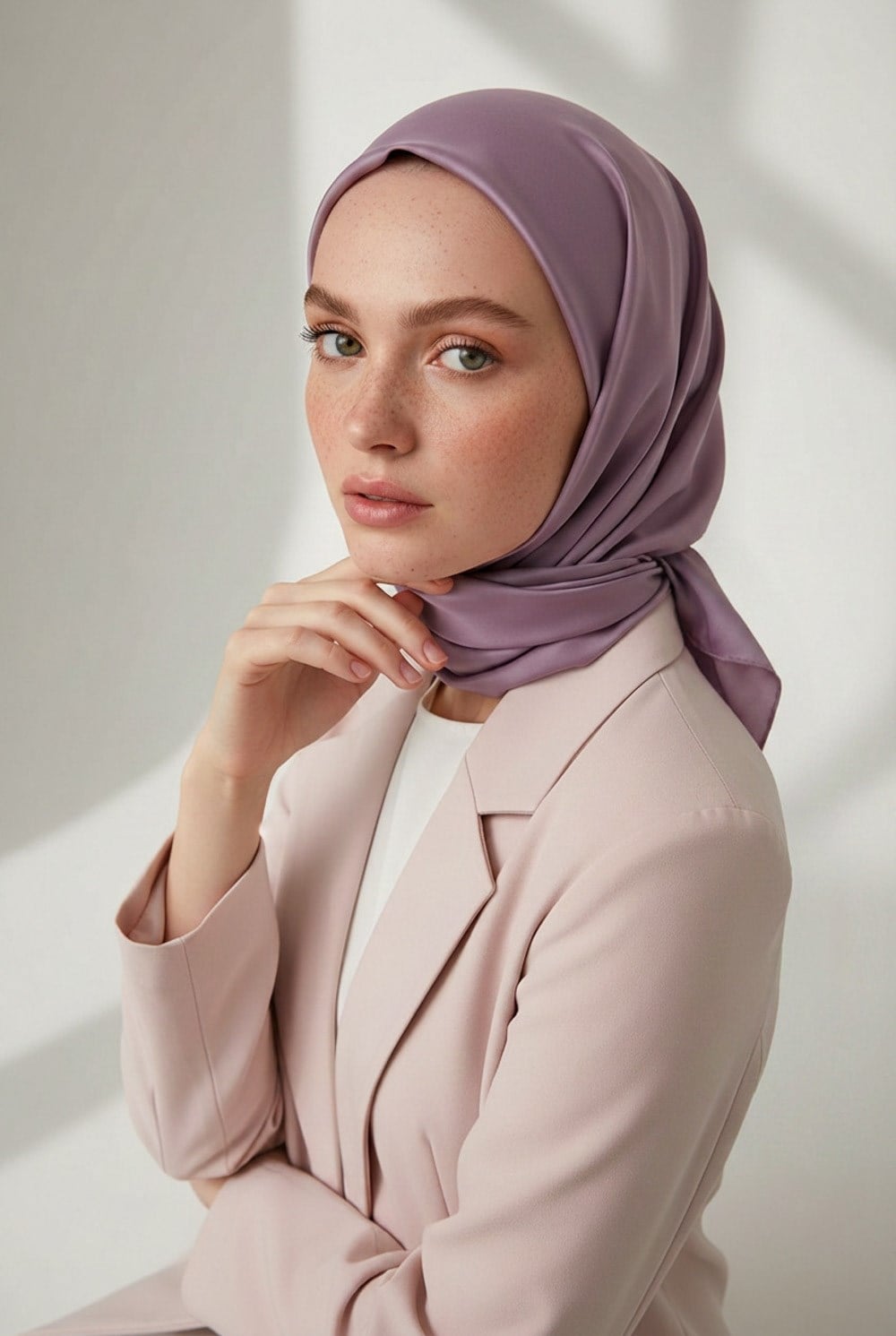 Viskon Twill İpek Az Hatalı Koyu Gül Kurusu Renkli 90x90 Düz Eşarp Dikim Şekli : El Dikişi