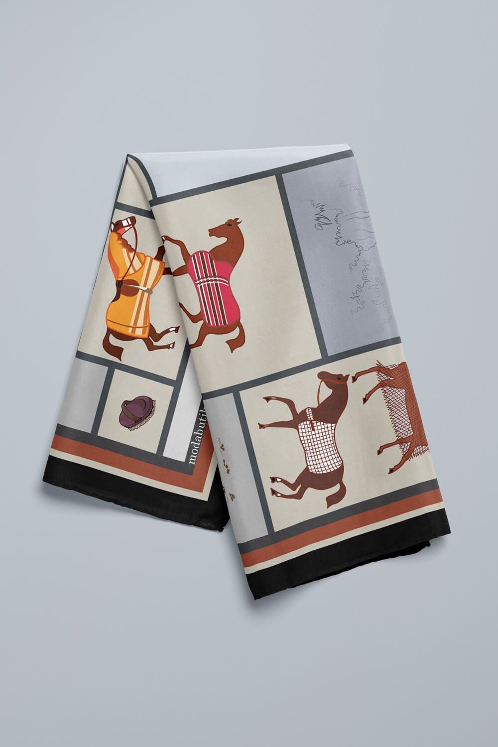 Violla Y53 MODERN HORSE TASARIMLI BANDANA DG12084
