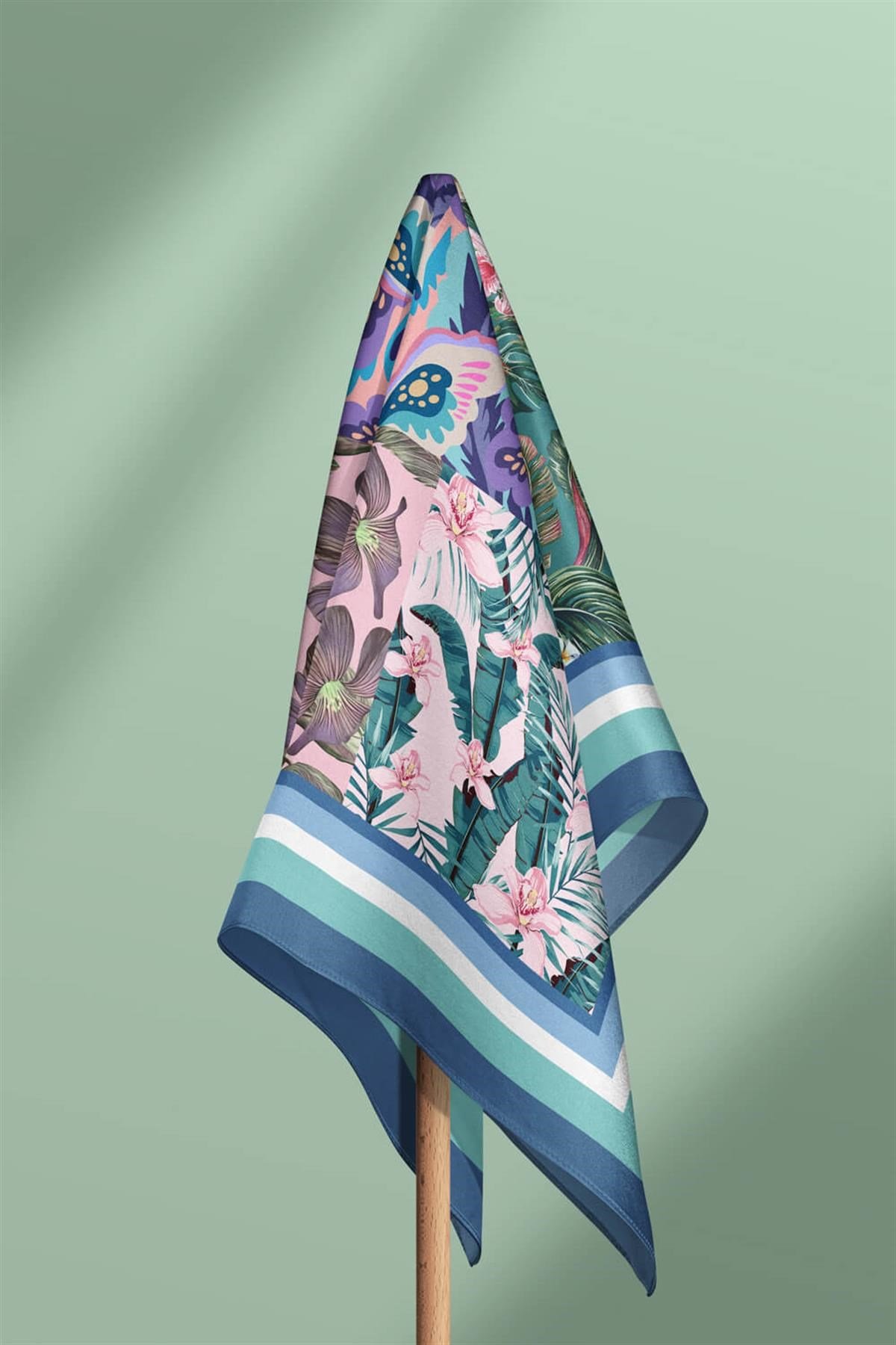 Violla TROPIC PATCHWORK TASARIMLI BANDANA DG12019