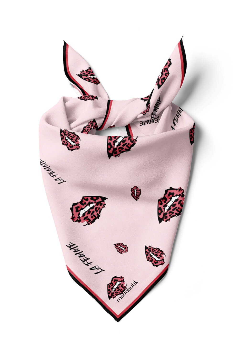 B77 Modabutik Dudak Desenli Bandana