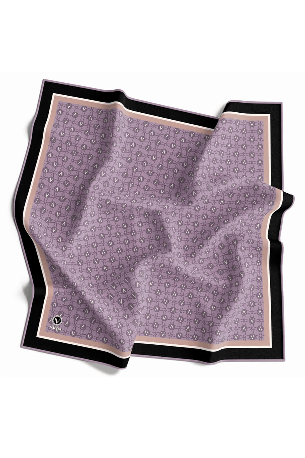 Twill V Desenli Lila Renkli 90x90 Eşarp (İpek İçermez) Dikim Şekli : El Dikişi