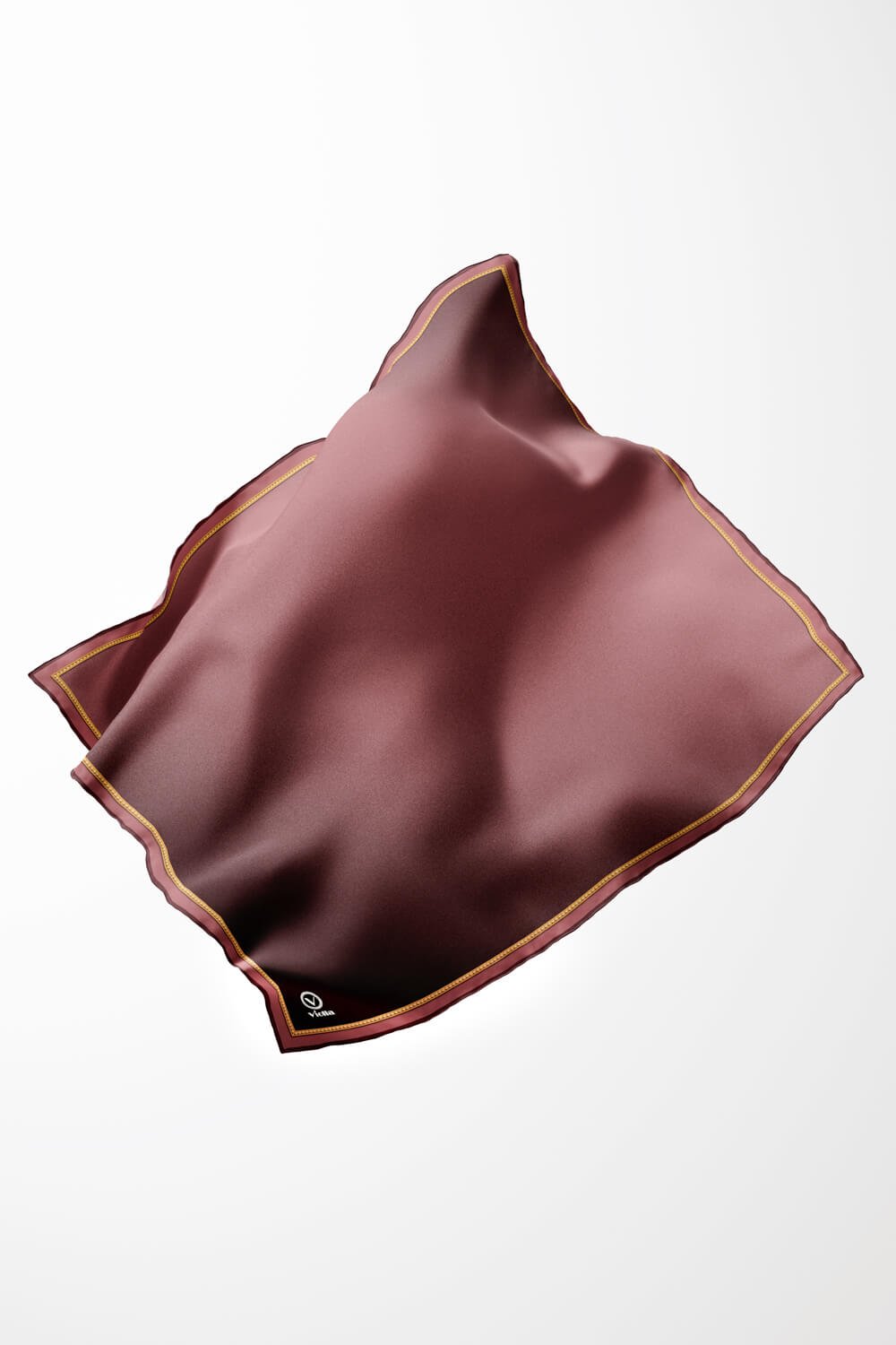 Twill Degrade Desenli Pudra Renkli 90x90 Eşarp (İpek İçermez) Kenar Dikiş Şekli El Dikişli