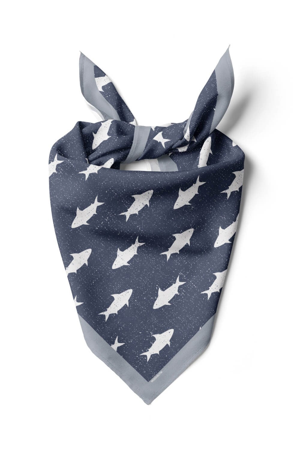 Violla Y59 Kadın Shark  Desenli Bandana 50x50 Mavi DG0134-22