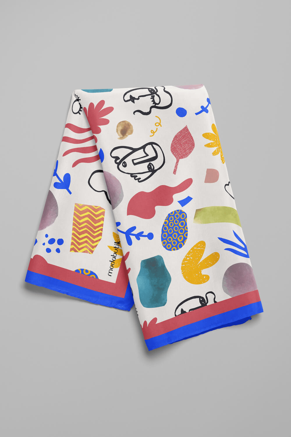 Modabutik Geometrik Portre Desenli Bandana