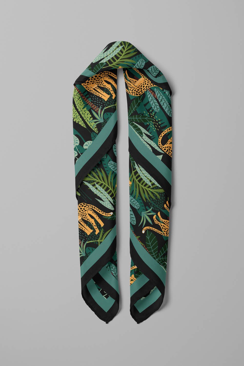 Violla Tropik Leopar Desenli Bandana A1