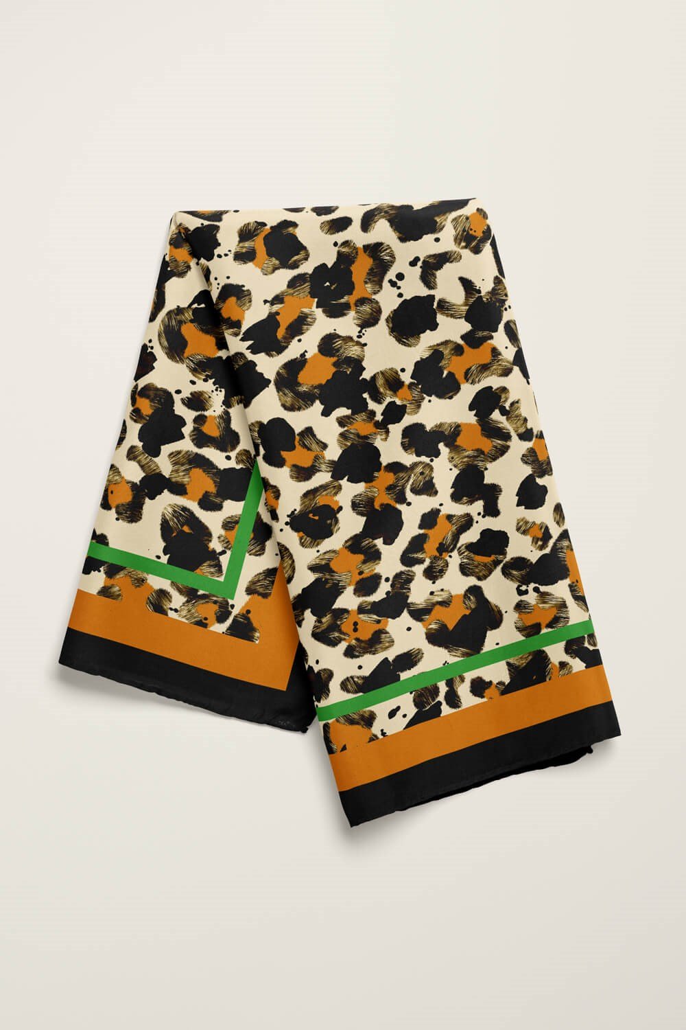 Violla F19 Kadın Kahve Suluboya Desenli 50x50 Bandana