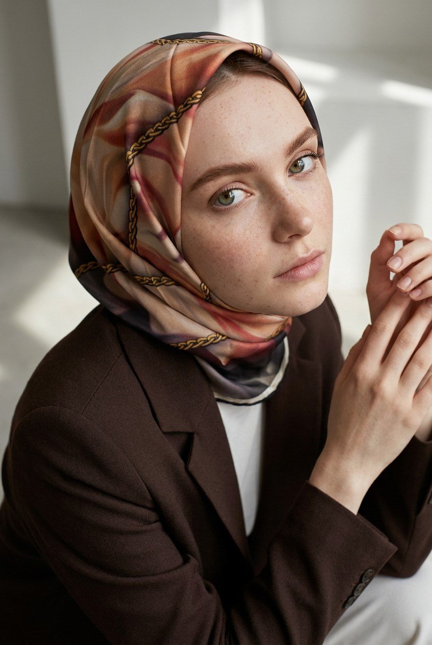 % 57 İPEK % 43 VİSKON Twill İpek Çiçek Geometrik Desenli tabalı kırmızılı Renkli 90x90 Eşarp Dikim Şekli : El Dikişi