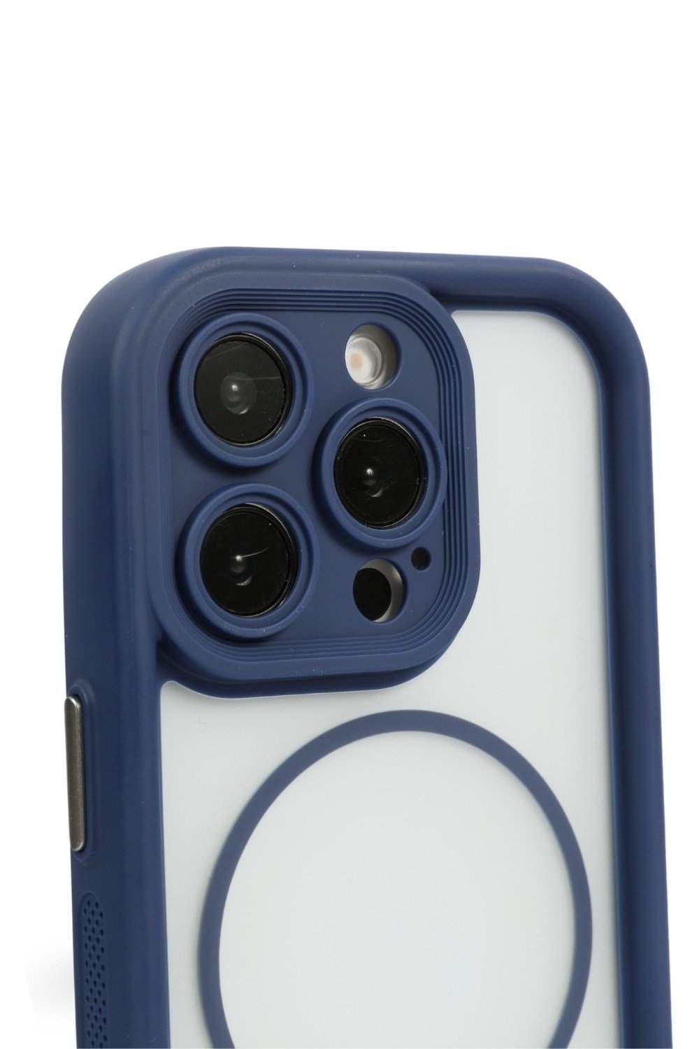 iPhone 15 Pro Kılıf – Kamera Korumalı – MagSafe Uyumlu – Lacivert Renk – Mat Silikon Telefon Kılıfı
