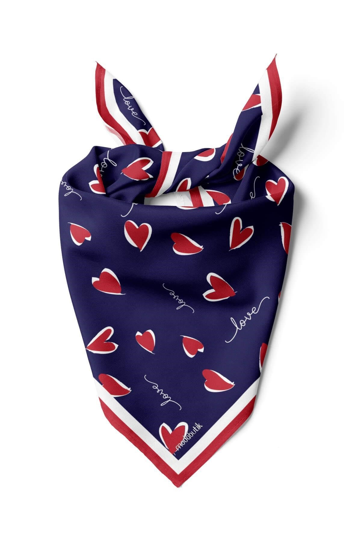 Y32 Violla Kalp Desenli Bandana