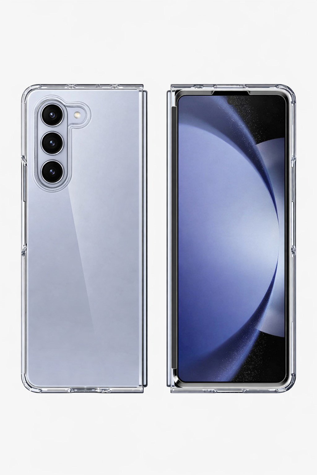 Samsung Galaxy Z Fold 5 Uyumlu Kamera Korumalı Magsafe Wireless Şarj Özellikli Lüks Şeffaf Silikon Telefon Kılıfı