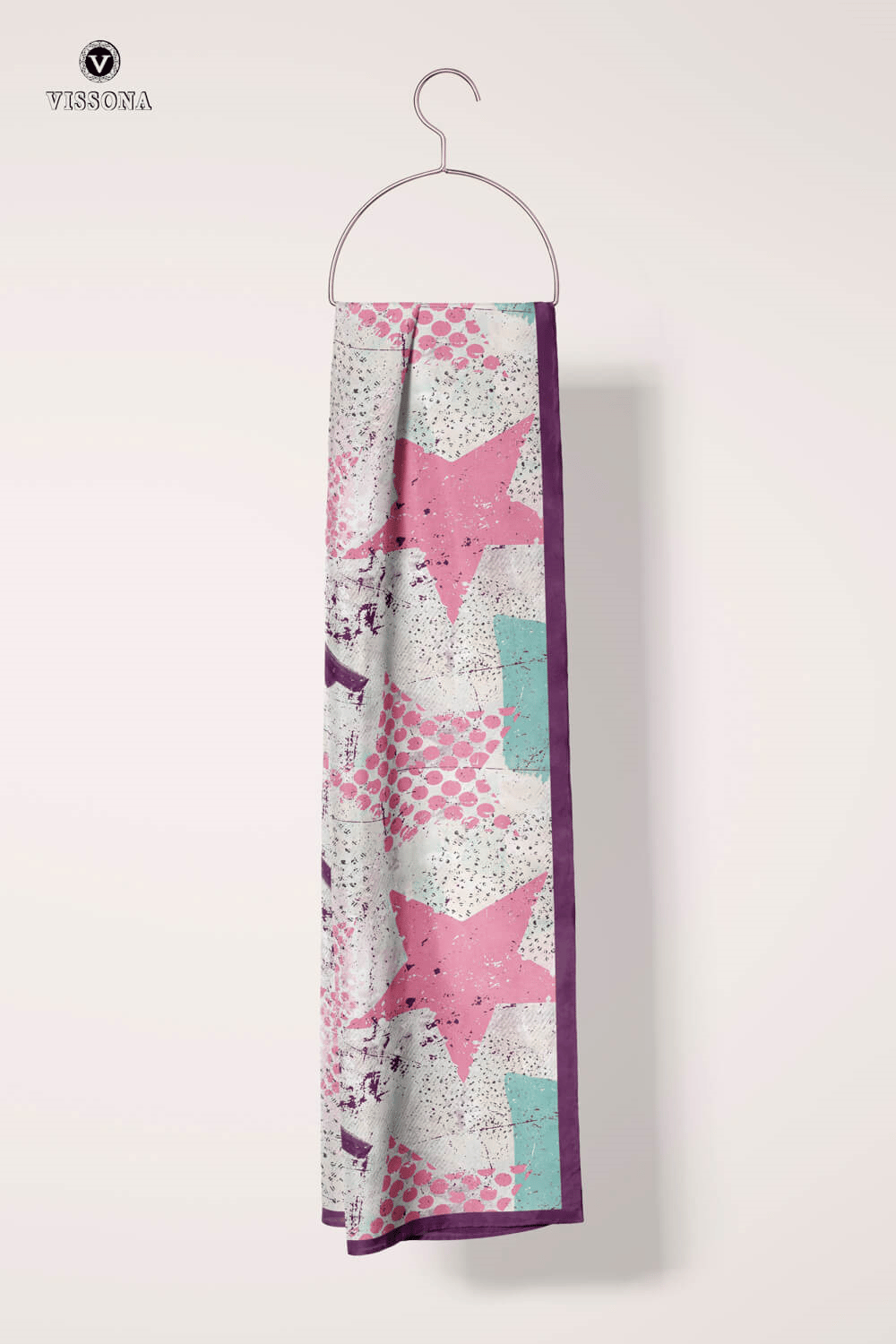 %100 İPEK YILDIZ DESENLİ KADIN FULAR 30X170