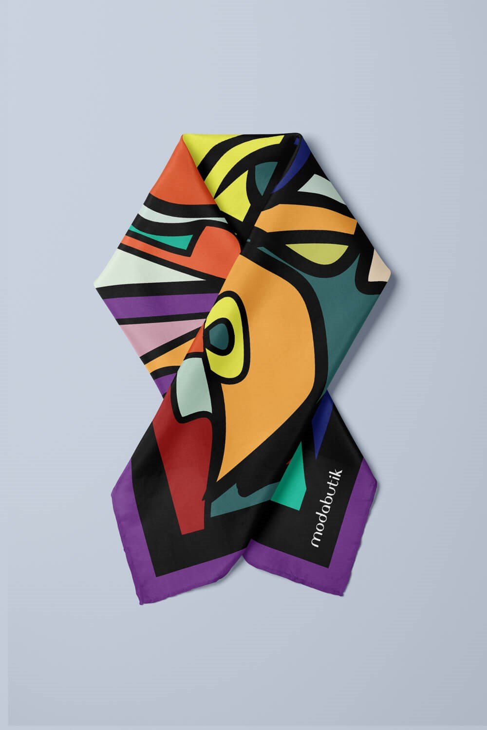 D90 Violla Kübizm Desenli Bandana