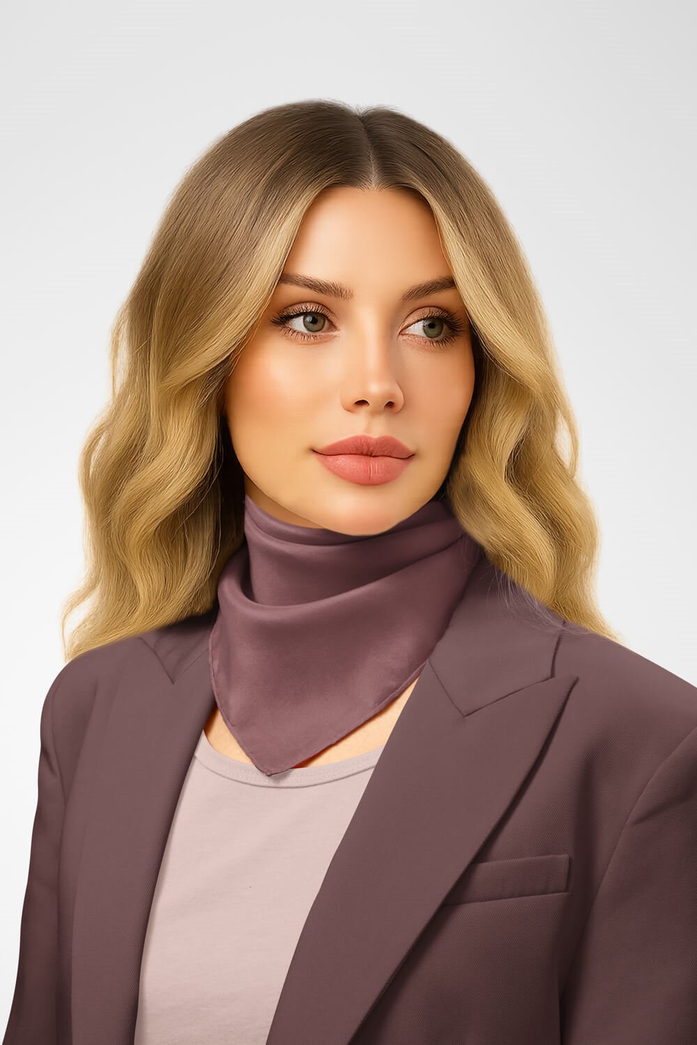 Şifon Gül Kurusu Bandana