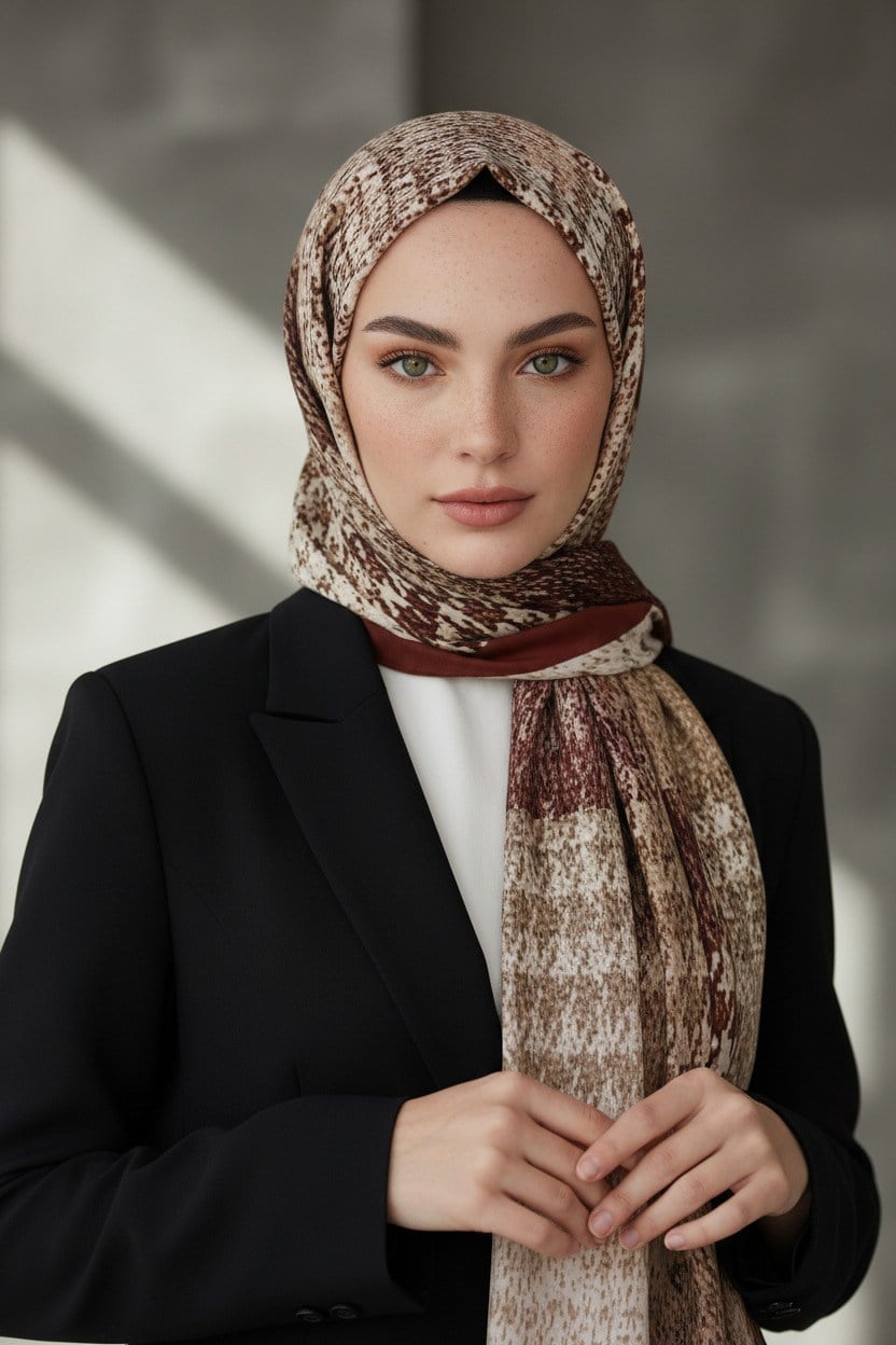 KREP KAZAYAĞI DESENLİ BORDO RENKLİ 75X195 KIRIŞMAZ ŞAL