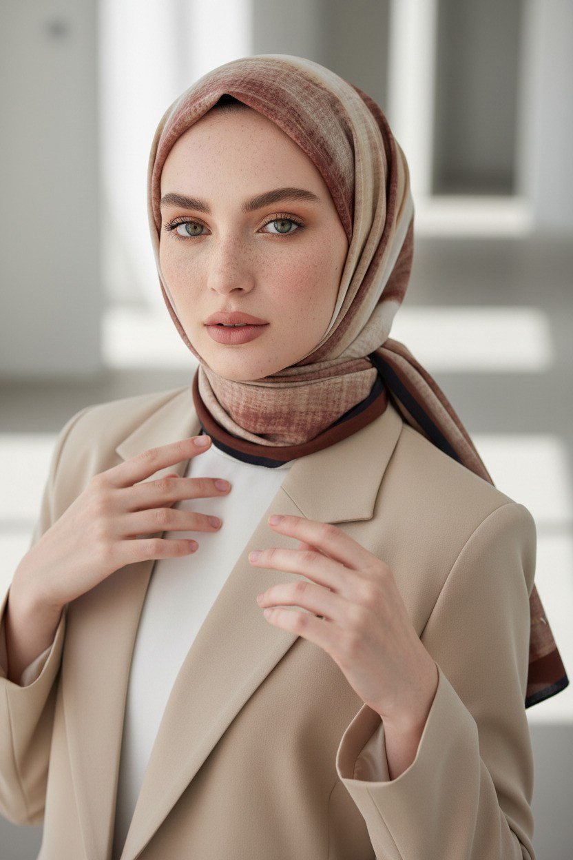 KREP BATİK DESENLİ GÜL KURUSU RENKLİ 75X195 KIRIŞMAZ ŞAL