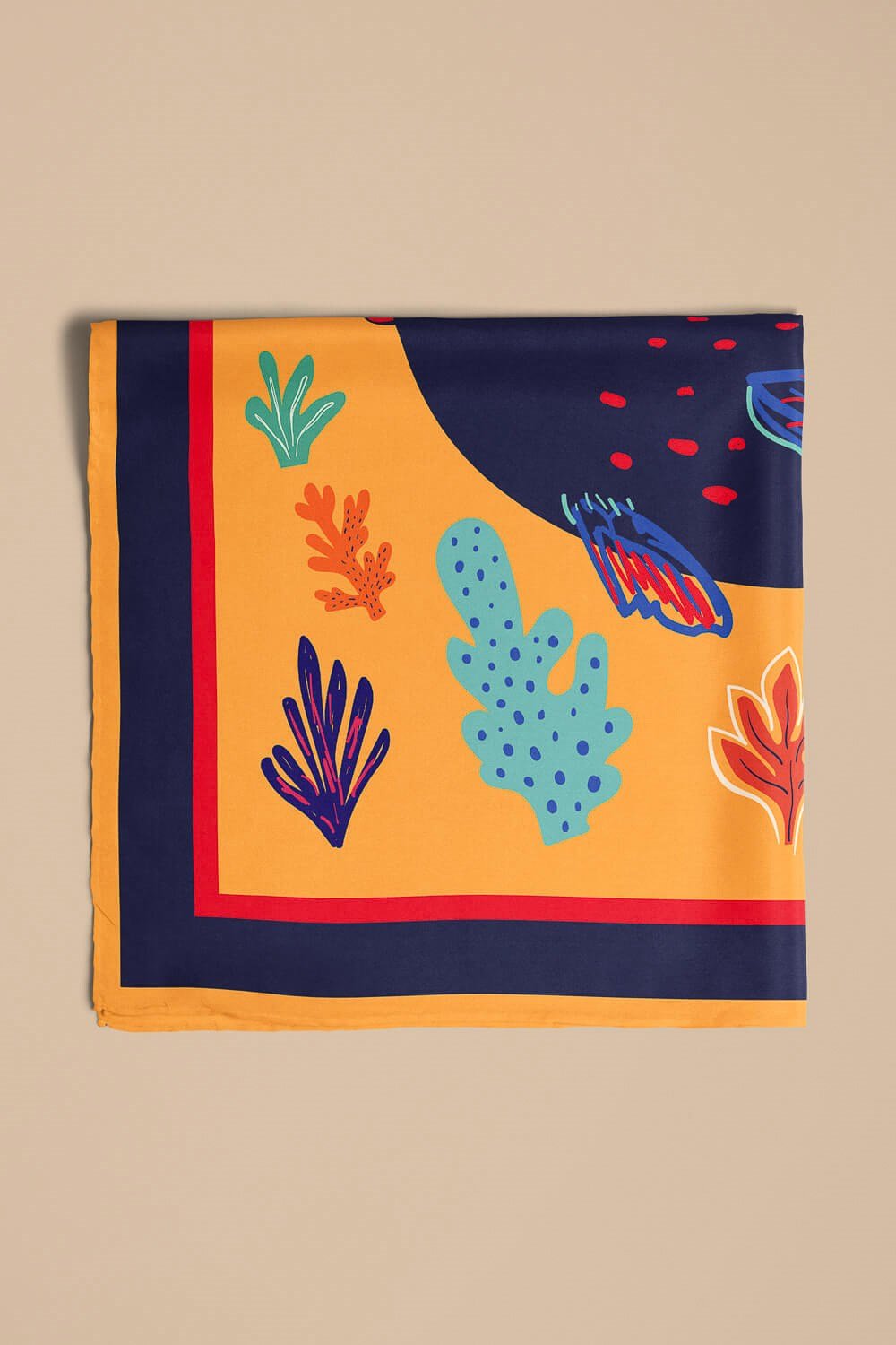 B58 Violla Balık Desenli Bandana