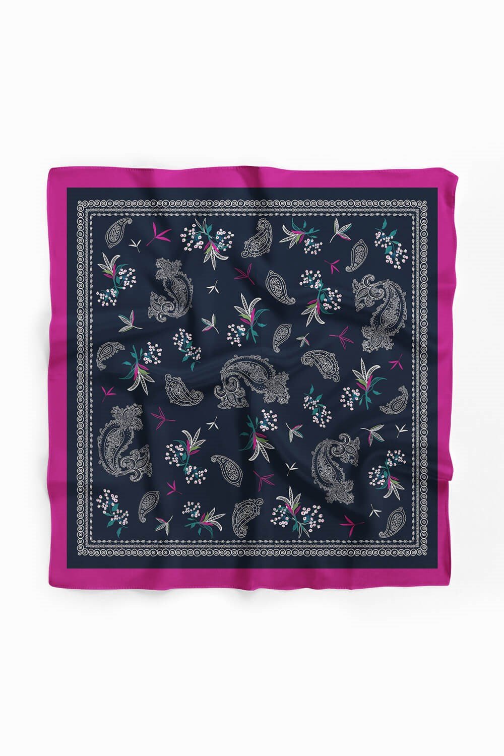 Violla Kadın Siyah Beyaz Şal Desenli 50x50 Bandana DG01658-22