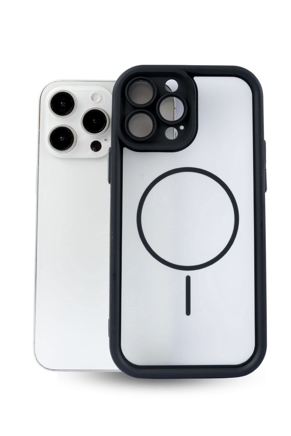 iPhone 14 Pro Max Kılıf – Kamera Korumalı – MagSafe Uyumlu – Siyah Renk – Mat Silikon Telefon Kılıfı