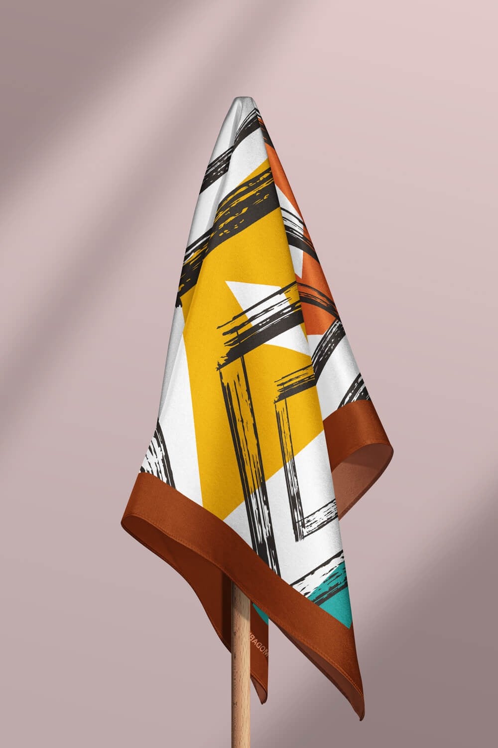 Violla V24 Kadın Geometrik Desenli Bandana 50x50 Yeşil DG0447-22