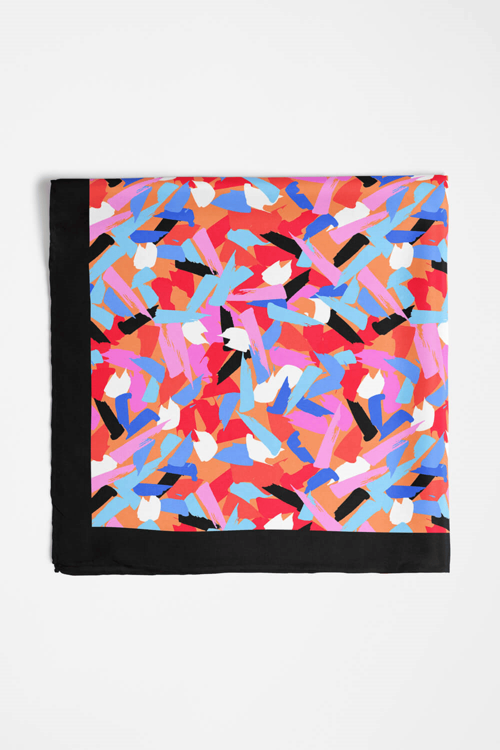 B39 Kadın Çok Renkli Fırça Efekli Desenli 50x50 Bandana HYL DG0758-22