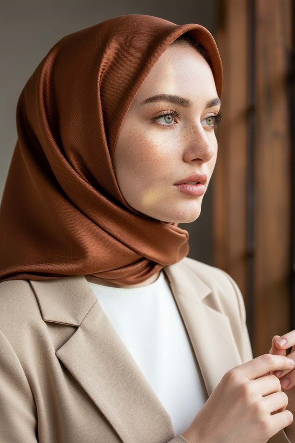 %100 Twill İpek Düz Kiremit Renkli Daha Tok Exclusive Serisi 90x90 Eşarp Dikim Şekli : El Dikişi