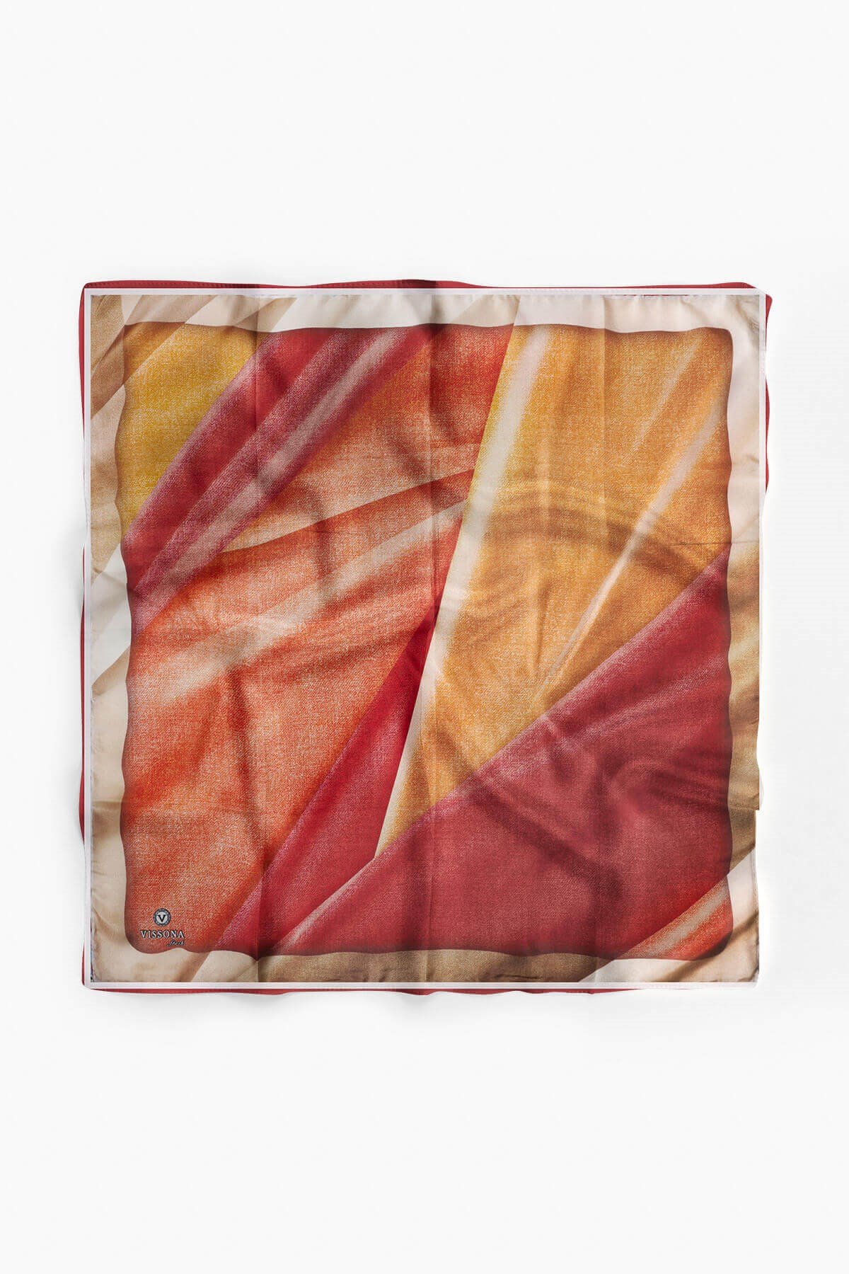 %100 İpek Kadın Desenli Bandana 80x80