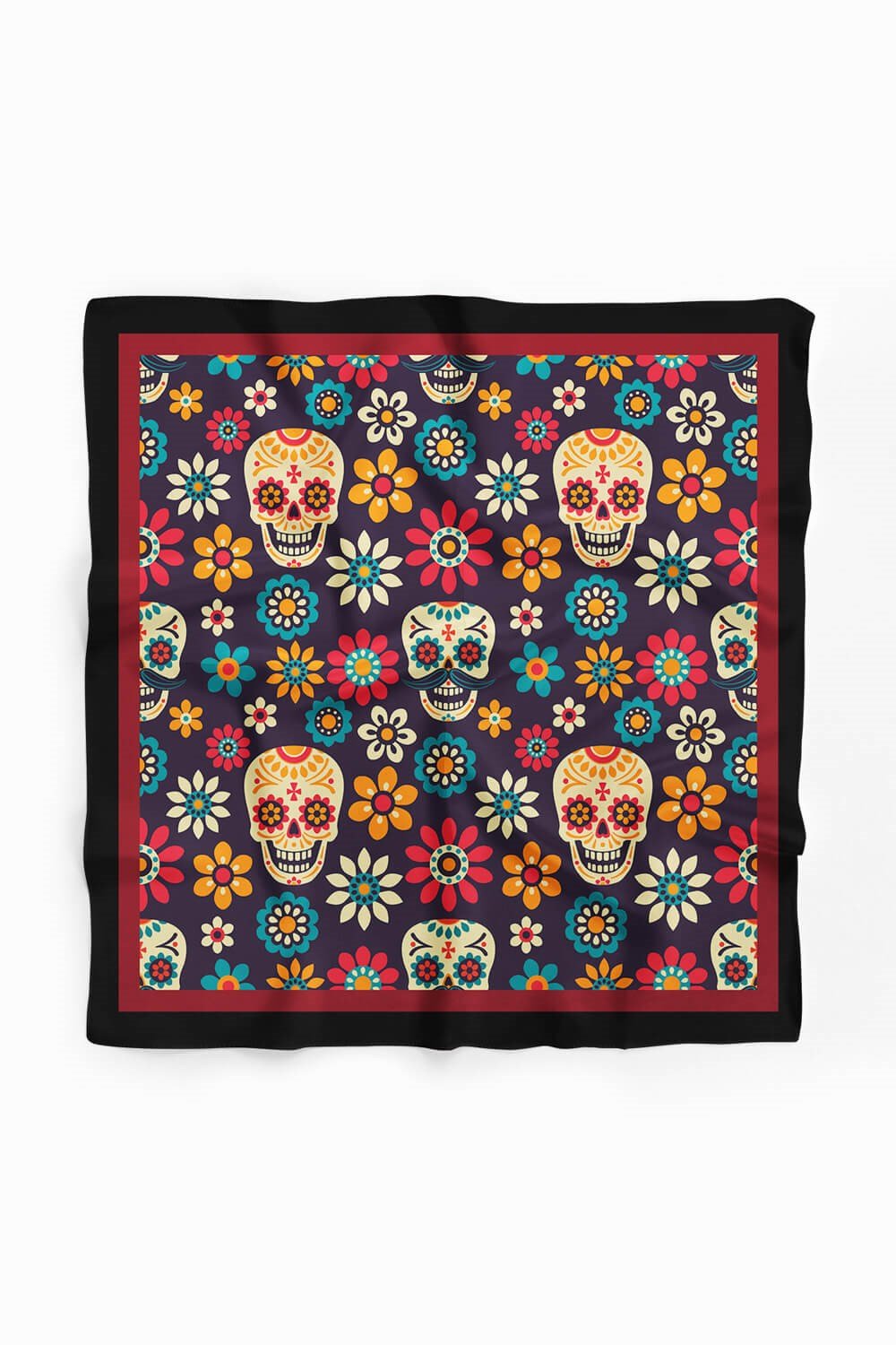 Violla B53 Kadın Mor Skull  Desenli 50x50 Bandana HYL DG0702-22
