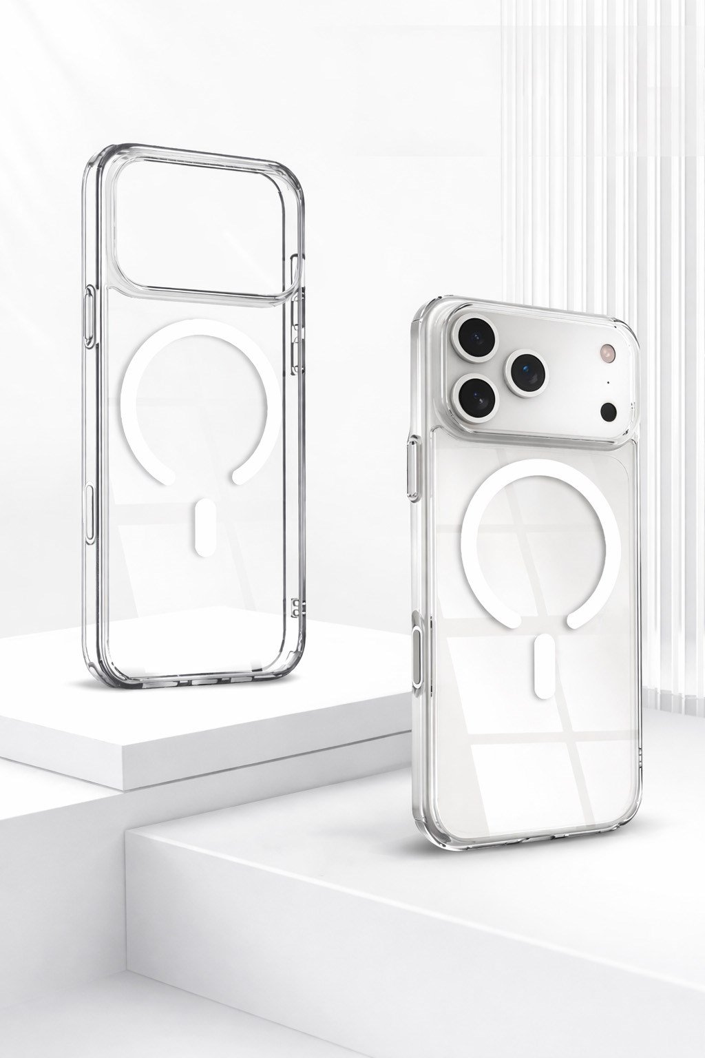iPhone 17 Pro Uyumlu MagSafe Kılıf Kamera Korumalı Şeffaf Darbe Emici Silikon Kapak
