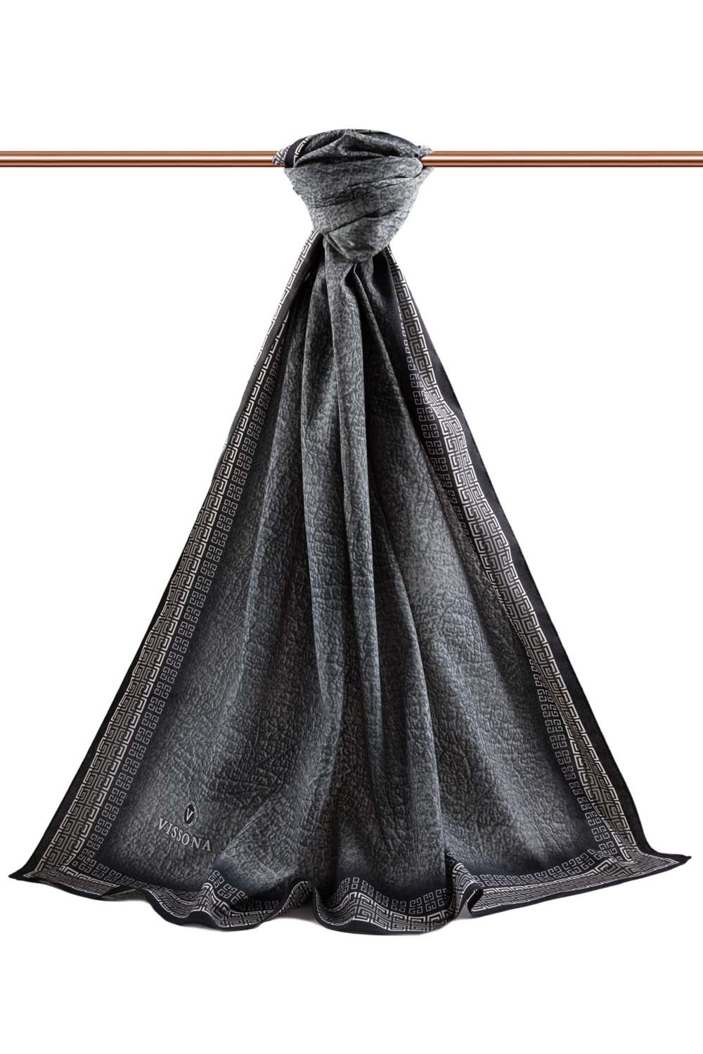 KREP DESENLİ FÜME RENKLİ 75X195 KIRIŞMAZ ŞAL