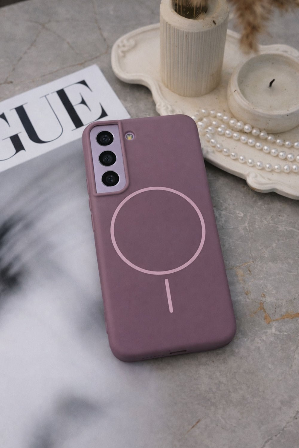Samsung Galaxy S22 Plus Kılıf – İçi Kadife – MagSafe Uyumlu – Gül Kurusu Renk – Telefon Kılıfı