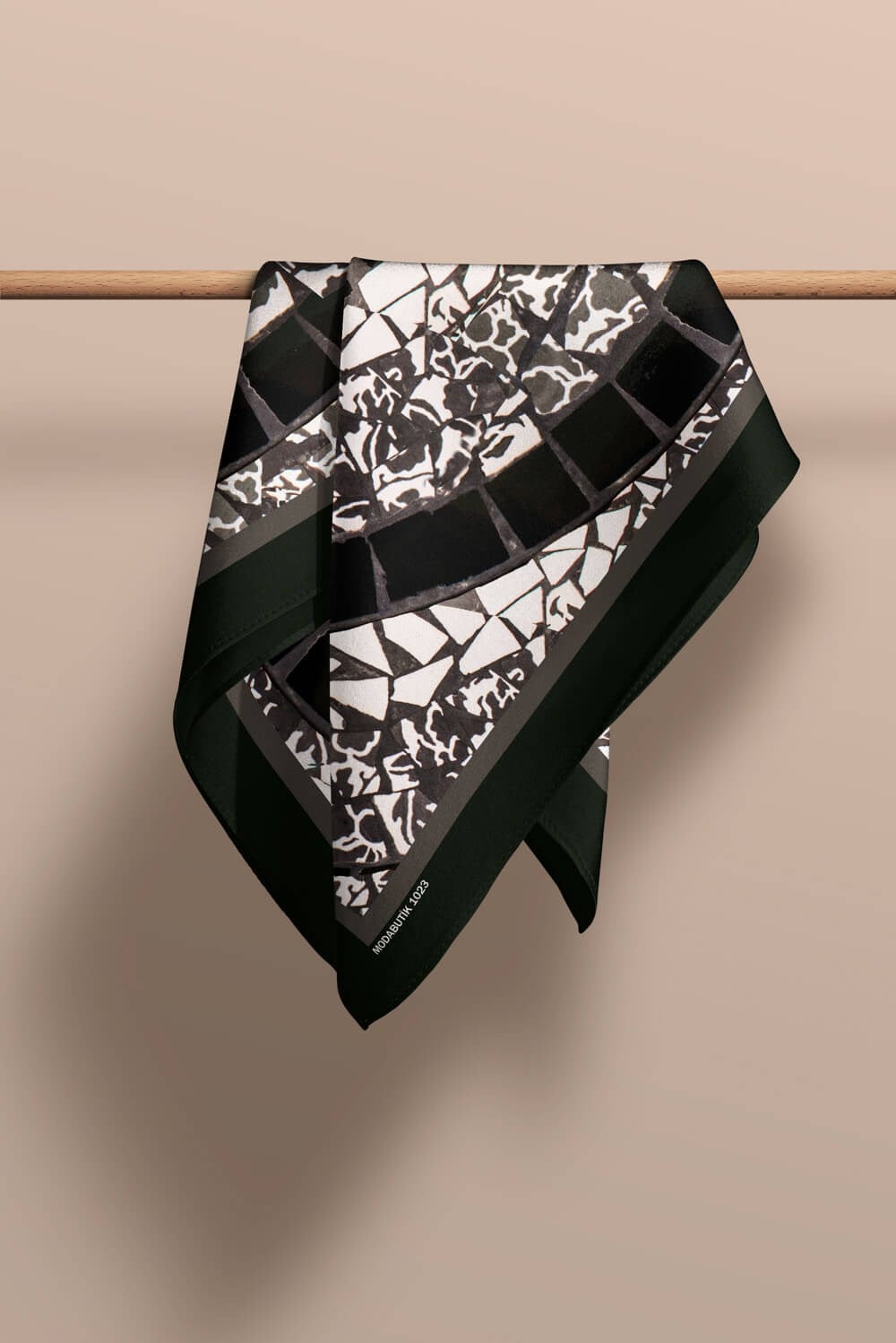 Violla Y84 Kadın Kahverengi Sarmal Desenli 50x50 Bandana DG01023-22