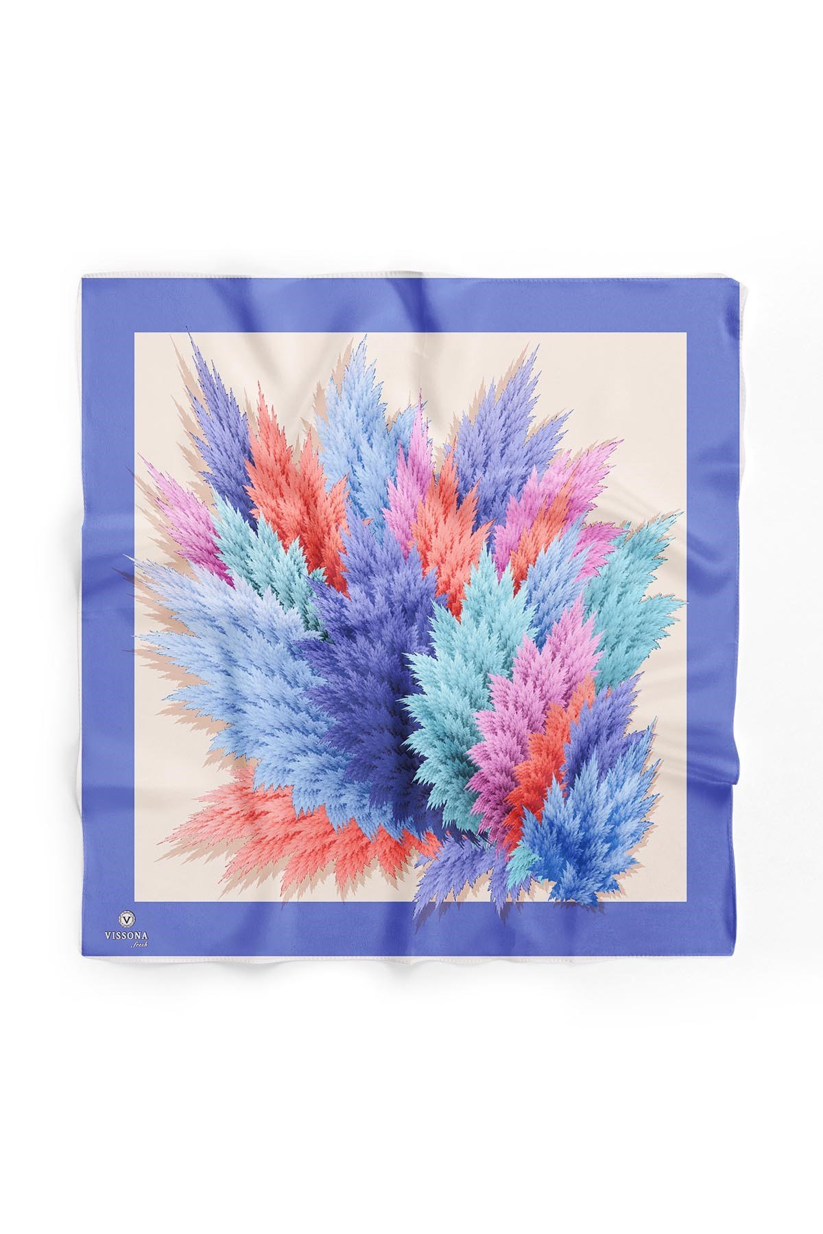 %100 İpek Kadın Desenli Bandana 80x80